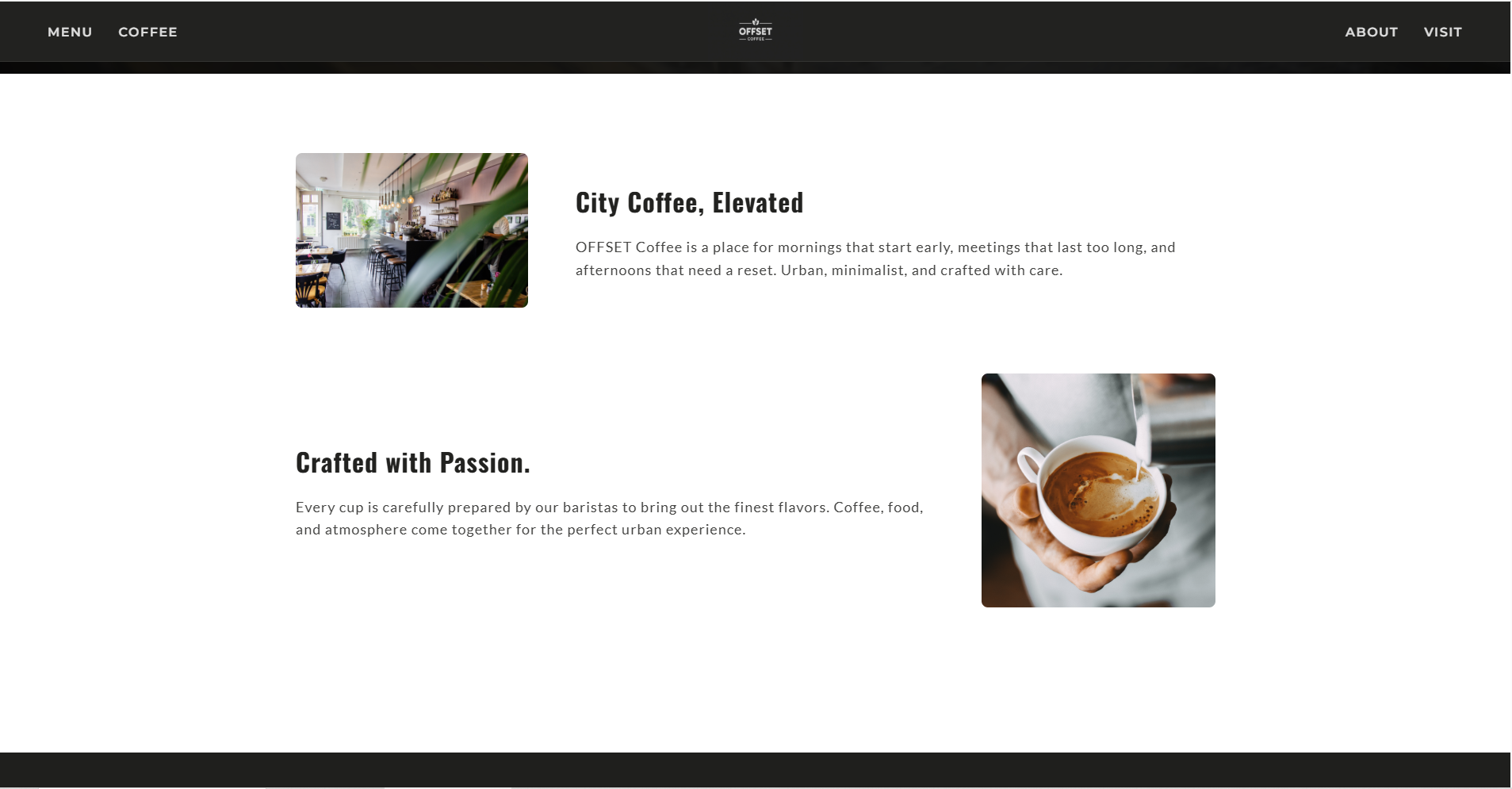 OFFSET Coffee, sekce About