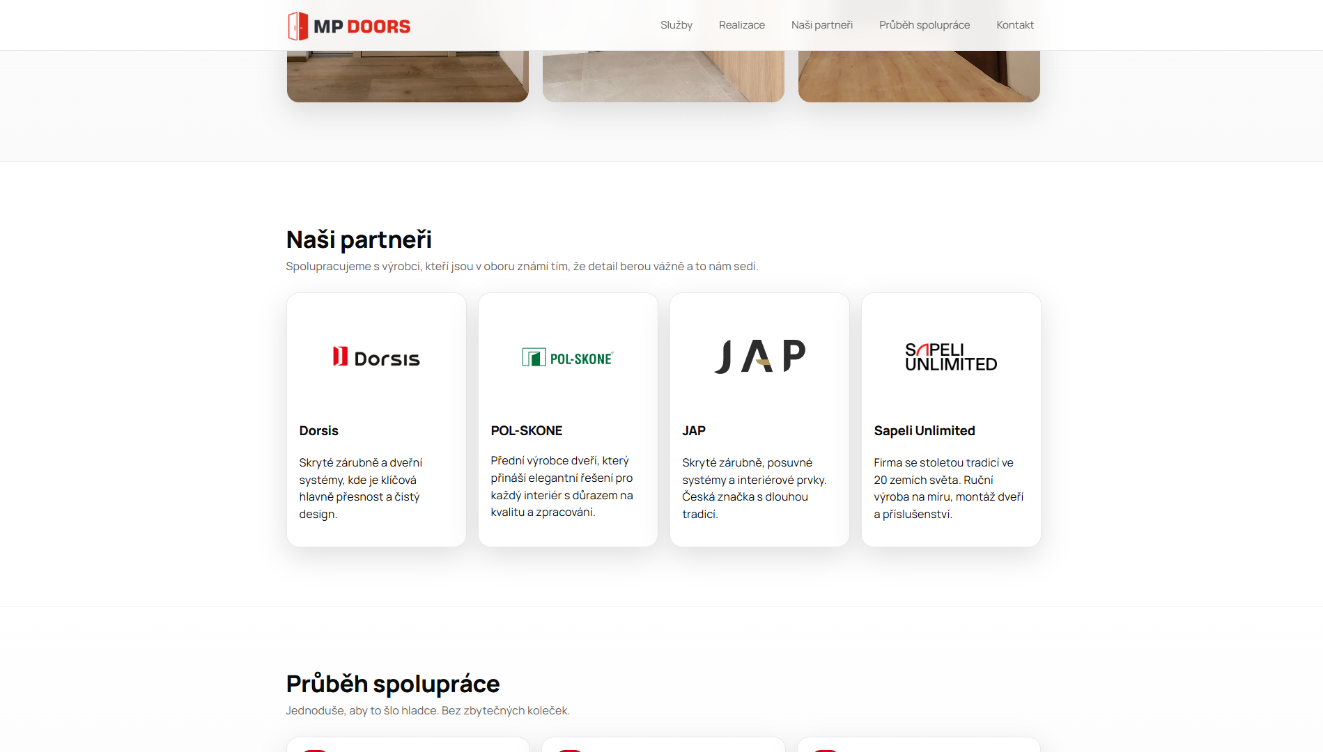MP DOORS, ukázka sekce partnerů
